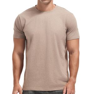 เสื้อยืดผู้ชายใส่ได้ทุกวัน ผ้าคอตตอนผสม 100% คอกลม ใส่สบายสำหรับฤดูร้อน ทรงแอธเลติก แขนสั้น สีพื้น เรียบง่าย - Product Image 1