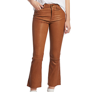 Pantalons en cuir pour femmes de haute qualité, coupe-vent, anti-plis, pour usage quotidien, avec logo personnalisé, fabrication OEM. - Product Image 3