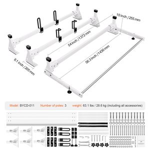 Portaequipajes de Acero Resistente de 54 Pulgadas para Remolque, con 3 Barras Transversales y Capacidad para 800 Libras, para Autos y Camionetas - Product Image 4