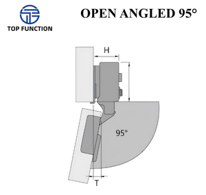 บานพับไฮดรอลิกแบบซ่อน TOP FUNCTION รุ่น 40 คัพ แขนสั้น สำหรับประตูตู้ไร้กรอบ-AODELI AFD4 เหล็กกล้า ปิดแบบเงียบและนุ่มนวล - Product Image 3