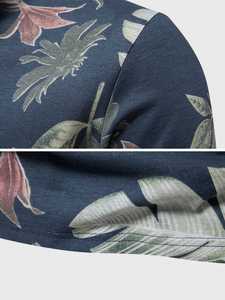 เสื้อถักลายดอกไม้สำหรับผู้ชาย |   เสื้อเชิ้ตแขนสั้นลำลองดีไซน์ทรอปิคอล แฟชั่นฤดูร้อน ป้องกันรอยยับ ใส่ได้ทุกวัน - Product Image 3