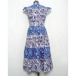 Nuevo Vestido Maxi Vintage para Mujer, Estilo A-Line, Casual, Dulce, de Alta Calidad, Algodón, Manga Corta, Cinturón, Estampado Floral, Transpirable, Ecológico - Product Image 6