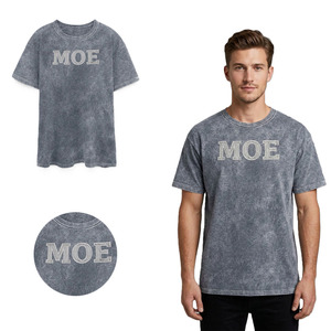 T-shirt vintage pour homme en coton 100% de qualité supérieure, lavé à l'acide, à manches courtes, avec broderie personnalisée - Product Image 1