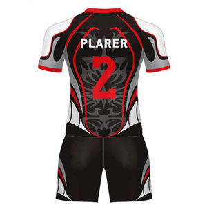Ensembles d'uniformes de rugby grande taille respirants et confortables à manches courtes pour le football - Product Image 3