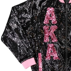 Black Pink <b>Sequin</b> <b>Jacket</b> Women Shimmer Bomber Outerwear Fashion Casual <b>Jacket</b> Long Sleeve Party Coat Stylish Embellished Apparel - Product Image 3