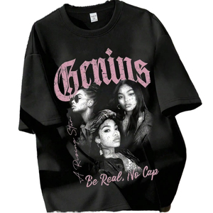 Camiseta Deportiva Personalizada Rexfit Unisex, Negra, con Estampado Gráfico Rosa en la Parte Delantera, Corte Holgado, Cuello Redondo, Manga Corta, Poliéster Suave - Product Image 2