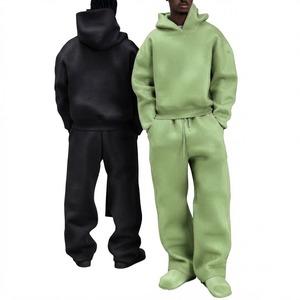 Conjunto de Sudadera con Capucha y Pantalones Unisex 100% Algodón, Estilo Urbano, Transpirable, Elástico en Cuatro Direcciones, Ecológico, Corte Regular, Largo Completo - Product Image 5