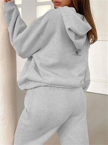 <b>Women</b> Solid Color Oversized <b>Fleece</b> Hoodie <b>Joggers</b> Set Cotton Tracksuit Casual Winter Loungewear Loose Fit Full Length Pants - Product Image 6