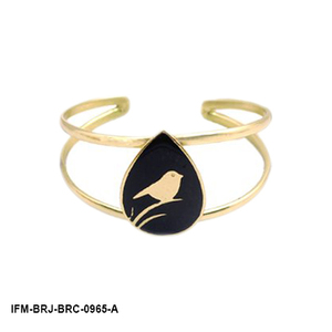 กำไลข้อมือทองเหลืองทำมือ ลายรูปนก เคลือบสีดำ ดีไซน์ทันสมัย ของขวัญสำหรับผู้หญิง ป้องกันการหมองคล้ำด้วยสารเคลือบป้องกัน KENWAY - Product Image 2