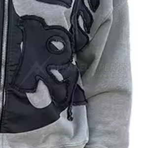 Ensemble de survêtement décontracté pour homme style Hip Hop Punk avec fermeture éclair et design vieilli – Vente en gros Printemps-Automne (Haut à capuche et pantalon) - Product Image 6