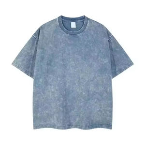 Latest Fashion Mens Casual Acid Wash <b>Long</b> <b>T</b>-<b>Shirt</b> 100% Cotton Vintage Style Custom Logo <b>Black</b> Oversized Silk Screen Eco-Friendly - Product Image 5