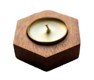 Porte-bougies en bois modernes pour bougies chauffe-plat |   Décoration géométrique en bois faite à la main |   Décoration d'intérieur minimaliste - Product Image 1