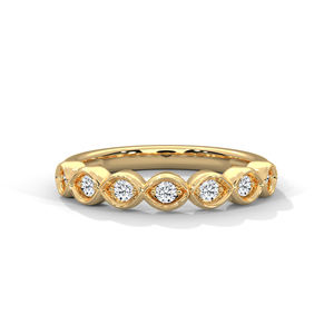 Anillo de Oro Sofisticado con Diamantes Cultivados en Laboratorio, Media Eternidad, para Boda, Aniversario, Joyería Fina, Uso Diario - Product Image 1