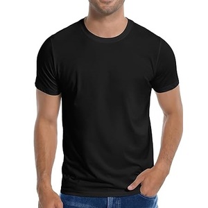 T-shirts pour hommes 100% coton biologique, col rond, coupe sport, logo personnalisé de luxe, coupe ample, manches courtes, col rond, respirant - Product Image 3