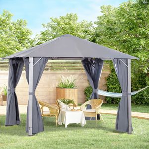 Gazebo da Giardino 3x3 Metri con Tetto Ventilato e Tende a Rete, Tettoia Esterna per Giardino, Prato, Cortile e Veranda - Product Image 4