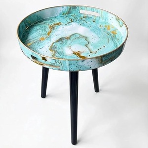 Tables basses gigognes rondes en bois de manguier, artisanales, pour salon et chambre, pour hôtels, au design unique et élégant - Product Image 5