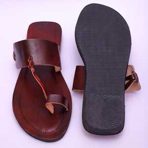 Women's <b>Black</b> Genuine <b>Leather</b> <b>Flip</b> <b>Flops</b> Slippers Shoes Sandals Modern Flat Design Digital Printing MS Handicraft - Product Image 1