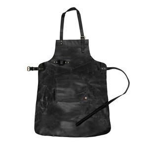 Delantal de Cuero Negro con Bolsillo, Correa Ajustable, Sin Mangas, para Cocina, Chef, Barista - Product Image 2