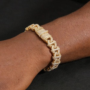 Bracelet Hip Hop Certifié en Argent 925 et Moissanite, Coupe Brillante, Micro-Incrustation, Maillons de Chaîne, Style Géométrique, pour Homme, Usage Quotidien - Product Image 2