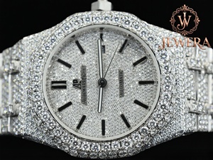 Hot Sale Stainless Steel Silver <b>Watch</b> with Mossinate Diamonds Luxurious Design <b>for</b> Stylish Professionals and Fashion Enthusiasts - Product Image 5