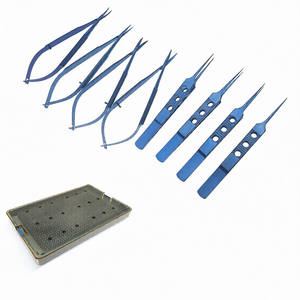 8 ชิ้น/เซ็ตกรรไกรตัดตา ที่จับเข็ม แหนบ เครื่องมือผ่าตัดตา - Product Image 1