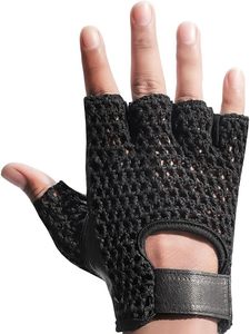 High Quality <b>Black</b> <b>Mesh</b> Half Finger Fitness <b>Gloves</b> Breathable Non Slip Lifting Training Gym Cycling Weight Lifting Bodybuilding - Product Image 1