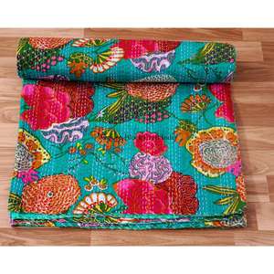 ผ้าห่มคันธาผ้าฝ้ายสุดหรู พร้อมลวดลายพิมพ์มือที่มีเอกลักษณ์ และผ้าธรรมชาติเนื้อนุ่ม สร้างสรรค์เพื่อการตกแต่งบ้านที่เน้นความสบาย - Product Image 5