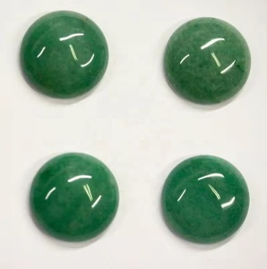 Aventurina verde natural hecha a mano, cabujón redondo de 9mm, joyería de piedras preciosas sueltas certificadas del proveedor del fabricante indio - Product Image 1
