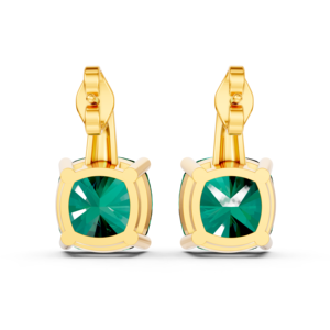 9K Yellow Gold 4Ct Lab Grown <b>Emerald</b> Gemstone Custom <b>Earring</b> IGI Certified Ethical Fine Jewelry Gift MOQ 3pc 10pc OEM ODM - Product Image 2