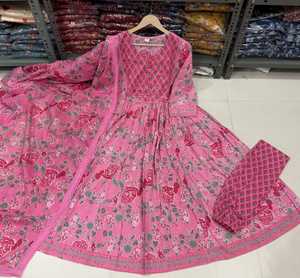 Puptara Pink Floral Printed 100% Cotton Traditional <b>Ethnic</b> India & Pakistan Wrap for Women Breathable 300g Fabric - Product Image 6