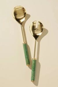 Ensemble de cuillères à salade en acier inoxydable, best-seller, avec manche en résine blanche, ustensiles idéaux pour les mariages, les fêtes et les événements, vente en gros - Product Image 3