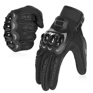 Modern Design Men's Leather Protection Motorbike Gloves Full <b>Finger</b> Breathable Touchscreen Compatible Adjustable Wrist <b>Strap</b> - Product Image 5