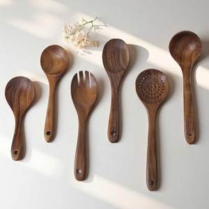Durable Wooden Spoon Set For Cooking With Spatula Turner Ladle And Serving Spoon For Non Stick Cookware Kitchen Use - Product Image 3