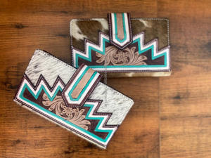 Nouveau Western élégant cheveux sur cacher couleur usiné fourrure cuir pochette femmes conçu sac à main vente chaude en cuir usiné portefeuille Unique - Product Image 4