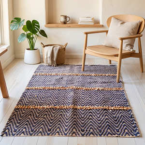 Tapis en jute tressé à la main à motif losanges, vert sauge, pour salon de style scandinave et contemporain bio-moderne - Product Image 6