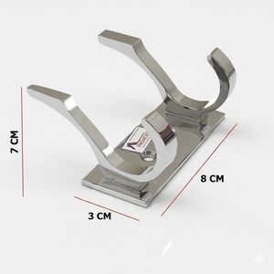 Promixo 016-2 Premium SS202 Gancho de Pared de Aluminio de 2 Puntas con Gancho de Tela, Resistente, Antioxidante, Ajustable, Ligero, Moderno, para Colgar en la Puerta - Product Image 2