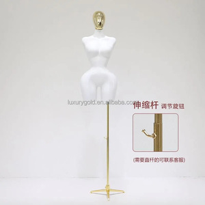 Vàng Đầu L Kích Thước Cong Nữ Cộng Với Kích Thước Manikin BBL Ăn Mặc Trên Cơ Thể Giả Lớn Mông Ngực Lớn Vàng ABS Nhựa Sơn Người Giả - Product Image 4