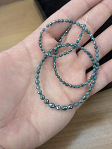 Cuentas de Diamante Azul Natural Premium en Forma de Lágrima Briolette, Facetadas, con Perforación Central, 4mm, 38cm, Hilo Suelto, Joyería al por Mayor - Product Image 4