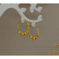 Ensemble de bijoux indiens traditionnels de Bali pour femmes, boucles d'oreilles créoles multi-or plaqué or ethnique classique, qualité d'exportation