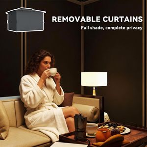 10FT X 12FT Waterproof Outdoor Patio Gazebo Dark Gray Soft Top Canopy Shelter with Steel Frame <b>Hooks</b> and <b>Curtains</b> Netting - Product Image 5