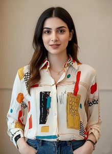 Women's Relaxed Fit Printed Shirt – Full Sleeve Button-Up Soft Fabric Everyday Fashion <b>Top</b> - Product Image 4