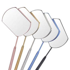 Wholesale High Quality <b>Handheld</b> Square Eyelash Extension Inspection <b>Mirror</b> Stainless Steel Beauty Auxiliary Tool - Product Image 2