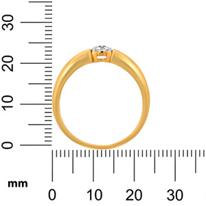 Anillo Solitario para Hombre Solo Gleam, Oro Amarillo de 18K, Diamante Solitario de Corte Brillante Redondo, Anillo de Banda Ancha para Mujer, Moderno con Fijación por Tensión - Product Image 5