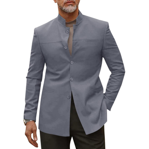 เสื้อแจ็คเก็ตแบบดั้งเดิมสำหรับผู้ชาย สไตล์บาวาเรียน คอตั้ง ติดกระดุมแบบฝรั่งเศส - Product Image 1
