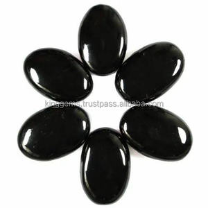 Wholesale Stylish Feng Shui Style Black Agate Gemstone Natural Palmstone Pocket for Healing Reiki Semi-Precious Stone Crafts - Product Image 5