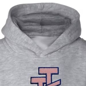 Sudadera con Capucha Gris para Niños, Diseño Clásico con Letras Bordadas, Sudadera de Felpa Suave, Manga Larga, Ropa Casual Urbana Juvenil - Product Image 2