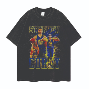 <span class=keywords><strong>Camiseta</strong></span> de manga corta extragrande con estampado de foto del jugador de baloncesto <span class=keywords><strong>Stephen</strong></span> <span class=keywords><strong>Curry</strong></span>, <span class=keywords><strong>camiseta</strong></span> informal de algodón estilo jersey con cuello redondo para hombre - Product Image 1