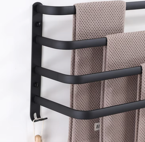 OEM/ODM Vietnam Modern Space Aluminum White 4-Layer Towel Holder Wall Mounted Bathroom Towel Rack Towel <b>Bar</b> - Product Image 5