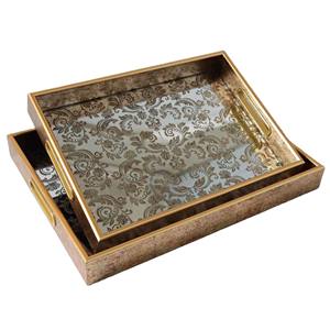 Nouvelle arrivée : Plateau de service en bois avec impression émaillée, taille personnalisée pour la vaisselle, par Madiha Art And Craft - Product Image 4