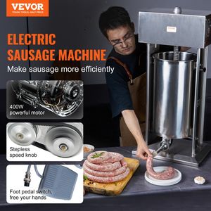Insaccatrice Elettrica con Motore da 400W e Controllo della Velocità Continuo, Insaccatrice Verticale per Carne con Capacità di 25L/55LBS, Pedale Sicuro per Alimenti - Product Image 2